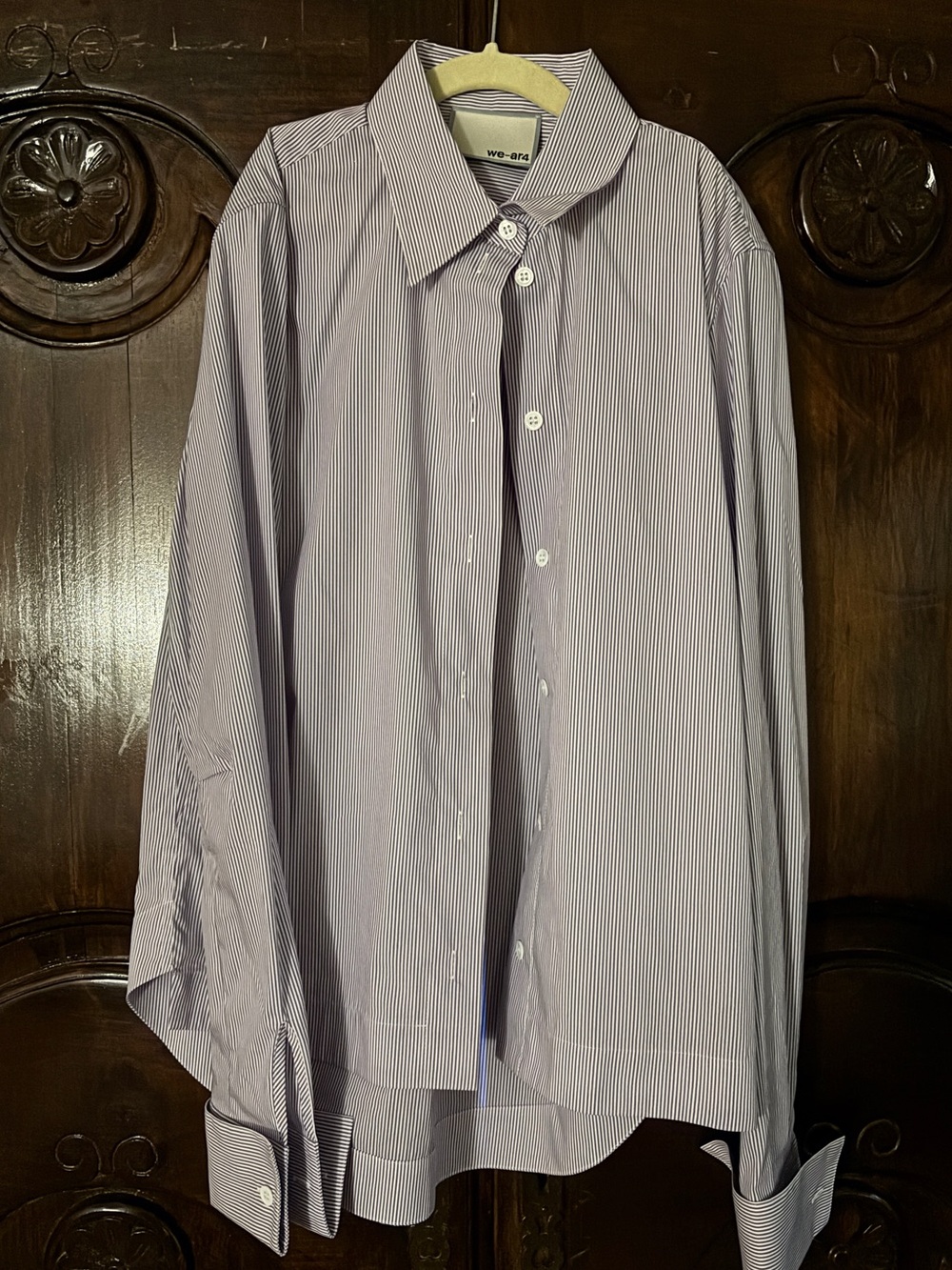 Women's Lavender Stripe Button-Down Shirt by